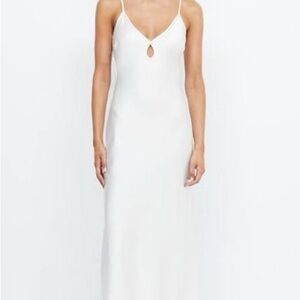 Bec & Bridge White Silk Maxi Dress with Spaghetti Straps
